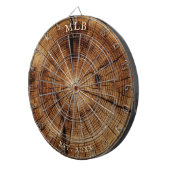 Monogram Vast jaar Woodslice Treerings Dartbord (Voorkant Rechts)
