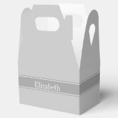 Monogram vaste grijze ribbon, donkergrijs bedankdoosjes (Geopend)