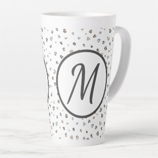 Monogram veelkleurige luipaard print latte mok