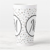 Monogram veelkleurige luipaard print latte mok (Voorkant)