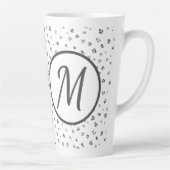 Monogram veelkleurige luipaard print latte mok (Rechts)