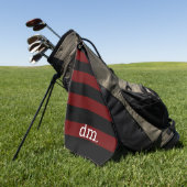 Monogram veenbes & zwarte streep golfhanddoek (Groen)
