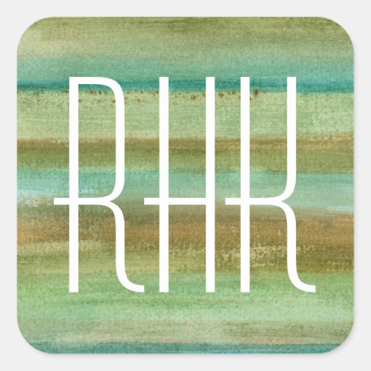 Monogram | Velden in voorjaar I Vierkante Sticker (Voorkant)