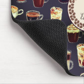 Monogram Venti Coffee Lover Herfst Donker Paars Muismat (Hoek)