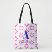 Monogram ventilator Waterverf Retro Patroon Hot Pi Tote Bag (Voorkant)