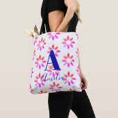 Monogram ventilator Waterverf Retro Patroon Hot Pi Tote Bag (Dichtbij)