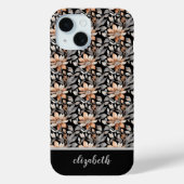 Monogram Verbrand Oranje Roest Zwart Grijs Bloem Case-Mate iPhone Case (Achterkant)