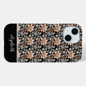 Monogram Verbrand Oranje Roest Zwart Grijs Bloem Case-Mate iPhone Case (Achterkant (horizontaal))