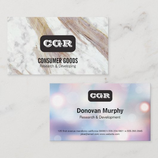 Monogram | verbreken visitekaartje (Voorkant / Achterkant)