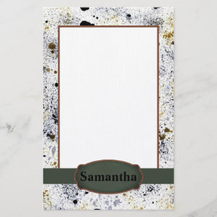 Monogram verf Splatter Briefpapier