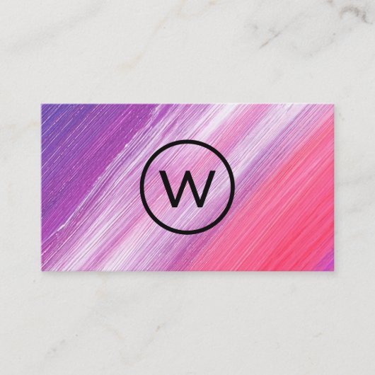 Monogram | Verf Textuur  Visitekaartje (Voorkant)