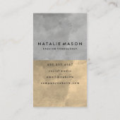 Monogram Verfijnd Sepia Grijs Kleurblokken Visitekaartje (Achterkant)