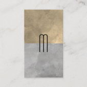 Monogram Verfijnd Sepia Grijs Kleurblokken Visitekaartje (Voorkant)