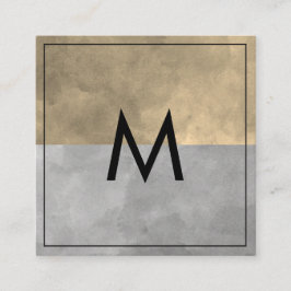 Monogram Verfijnd Sepia Grijs Kleurenblokken Vierkante Visitekaartje