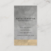 Monogram Verfijnd Sepia Grijs Kleurenblokken Visitekaartje (Achterkant)