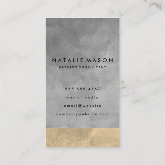 Monogram Verfijnd Sepia Grijs Kleurenblokken Visitekaartje (Achterkant)