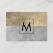Monogram verfijnde Sepia Grey Color Blocks Visitekaartje (Voorkant)