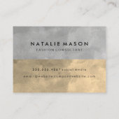 Monogram verfijnde Sepia Grey Color Blocks Visitekaartje (Achterkant)