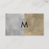 Monogram verfijnde Sepia Grey Color Blocks Visitekaartje (Voorkant)