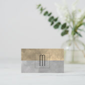Monogram verfijnde Sepia Grey Color Blocks Visitekaartje (Staand voorkant)