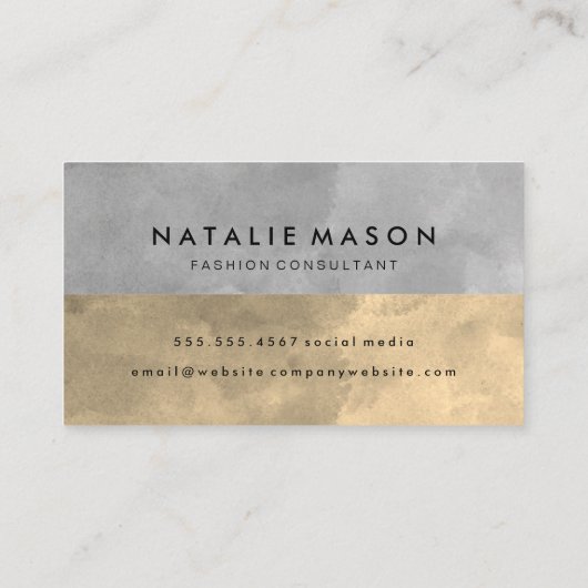 Monogram verfijnde Sepia Grey Color Blocks Visitekaartje (Achterkant)