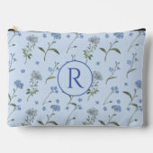 Monogram Vergeet me niet Blue Floral Waterverf Etui (Voorkant)