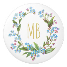 Monogram vergeet-me-niet Wreater Blue Flowers Cute