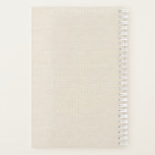 Monogram vergeet-me-niet Wreath Blue Beige Rustic Planner (Achterkant)