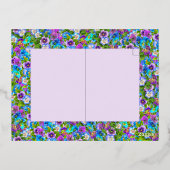 Monogram Verjaardag Drie Violet Bloemen Aquarel Folie Feestdagen Briefkaart (Achterkant)