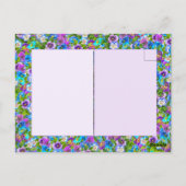 Monogram Verjaardag Drie Violet Bloemen Waterverf Briefkaart (Achterkant)