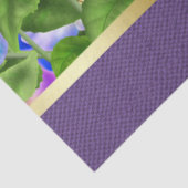 Monogram Verjaardag Drieklank Violet Bloemen Water Tissuepapier (Detail)