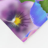 Monogram Verjaardag Pansy Violet Flowers Waterverf Fleece Deken (Hoek)