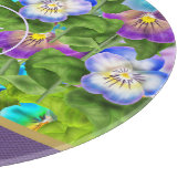 Monogram Verjaardag Pansy Violet Flowers Waterverf Snijplank (Hoek)