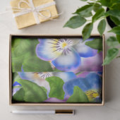 Monogram Verjaardag Viooltje Bloemen Watercolor Tissuepapier (Geschenk)