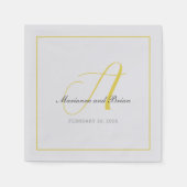 Monogram verlicht geel, en grijs Napkins Servet (Voorkant)