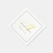 Monogram Verlichtend Geel en Grijs met Wit Servet (Hoek)