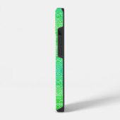 Monogram verloop blauwe en groene glitters glans iPhone hoesje (Linkerkant)