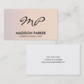 Monogram verloop in bedrijf visitekaartje (Voorkant / Achterkant)