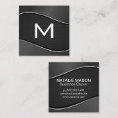 Monogram | Verlopende achtergrond Mesh Vierkante Visitekaartje (Voorkant / Achterkant)