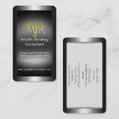 Monogram, Vermogensstrategie Consultant, metaal-lo Visitekaartje (Voorkant / Achterkant)