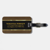 Monogram versleten bruin leder look 2 bagagelabel (Achterkant horizontaal)