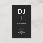 Monogram | Verticaal | DJ Logo | Zwart-wit Visitekaartje (Achterkant)