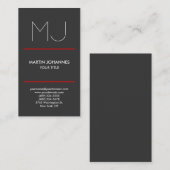 Monogram Verticaal grijs Visitekaartje (Voorkant / Achterkant)