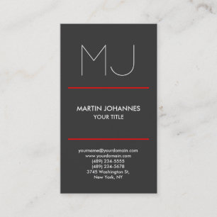 Monogram Verticaal grijs Visitekaartje
