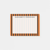 Monogram Verticaal Halloween Sinaasappel / Zwarte Post-it® Notes (Voorkant)