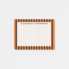 Monogram Verticaal Halloween Sinaasappel / Zwarte  Post-it® Notes
