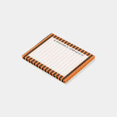 Monogram Verticaal Halloween Sinaasappel / Zwarte Post-it® Notes (Schuin)