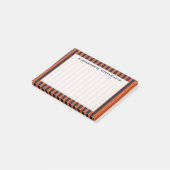 Monogram Verticaal Navyblauw en Oranje Streep Post-it® Notes (Schuin)
