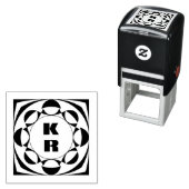 Monogram Vertical Initials Self-Inking Stamp Zelfinktende Stempel (In situ)