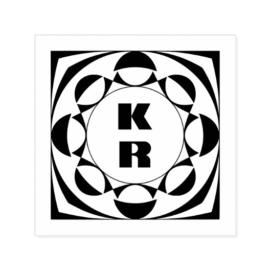 Monogram Vertical Initials Self-Inking Stamp Zelfinktende Stempel (Design)